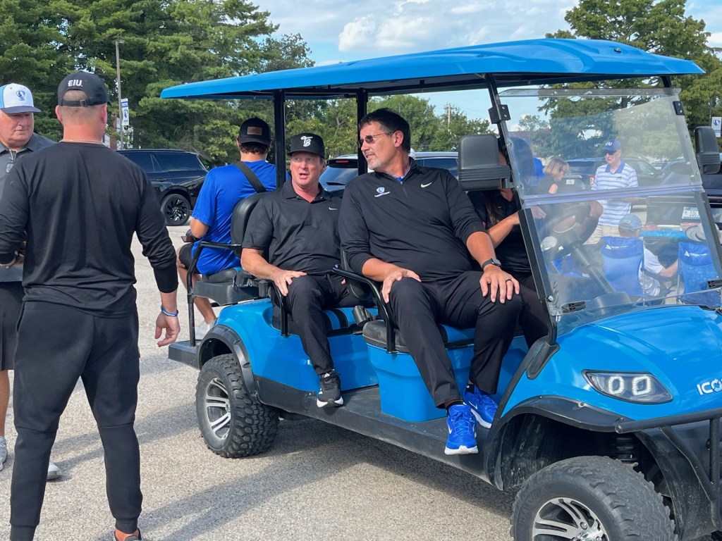 Gruden pays homage to EIU legends during whirlwind visit to Charleston for&nbsp;opener